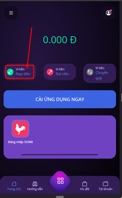 Hướng dẫn Nạp tiền Sv388 dễ ăn dễ chơi